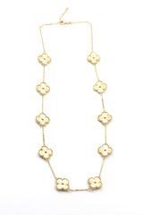 Clover Station Necklace - 14k Yellow Gold