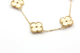 Clover Station Necklace - 14k Yellow Gold