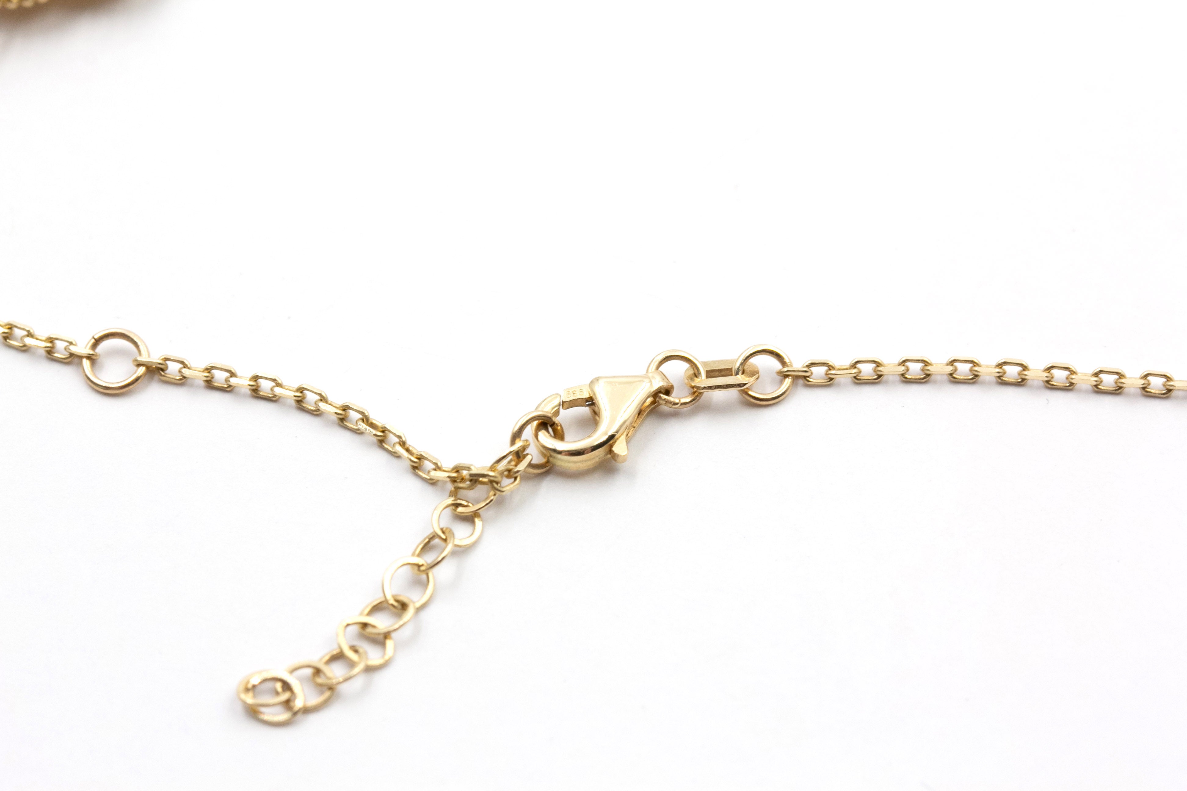 Clover Station Necklace - 14k Yellow Gold