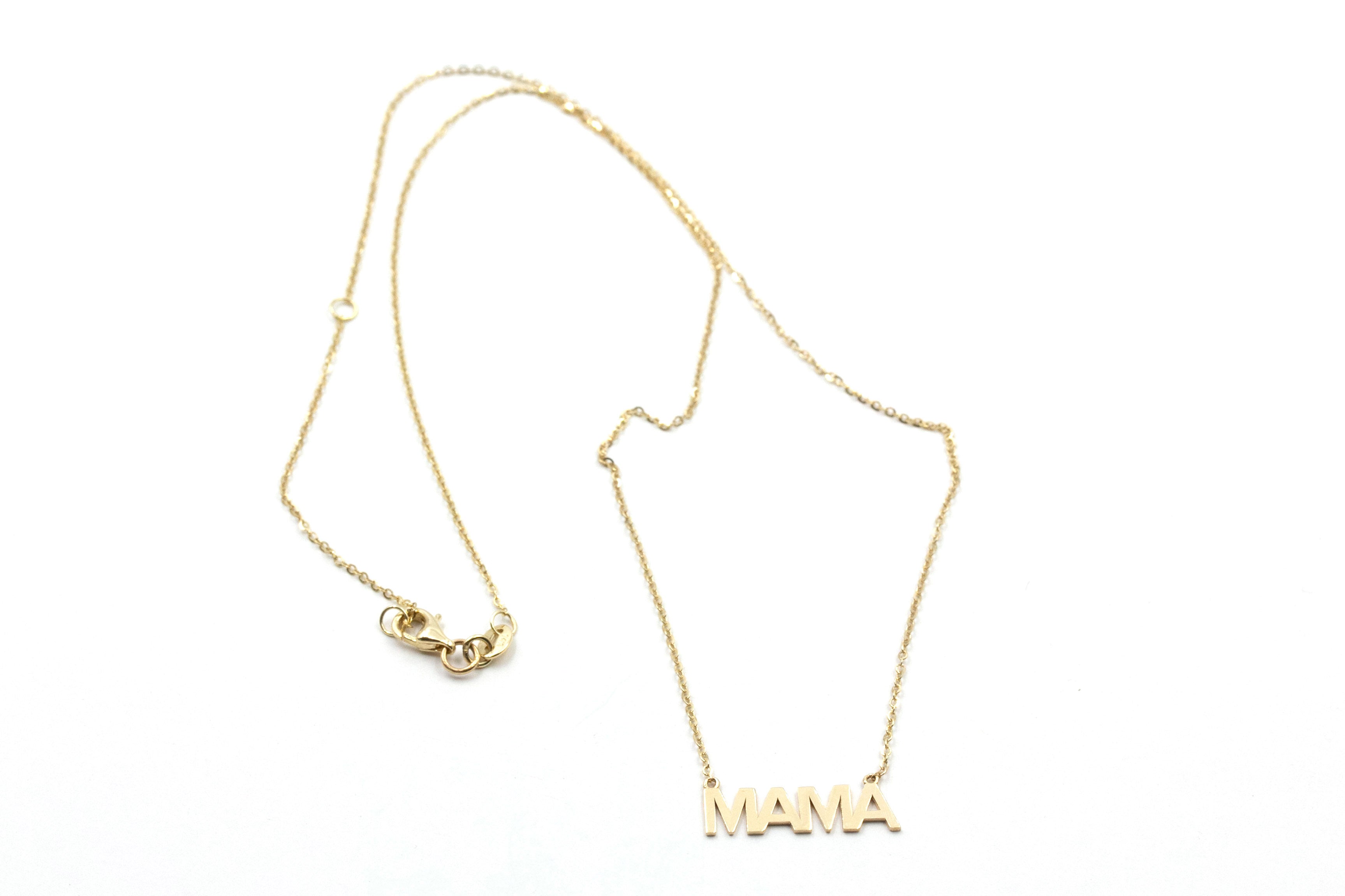 "MAMA" Necklace - 14k Yellow Gold