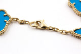 Turquoise Butterfly Station Bracelet - 14k Yellow Gold