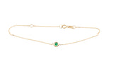 Dainty Emerald Bracelet - 14k Yellow Gold