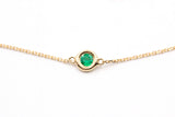 Dainty Emerald Bracelet - 14k Yellow Gold