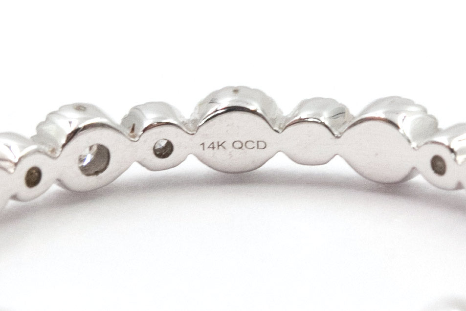 Diamond Eternity Band Ring Stack - 14k White Gold - 0.77ctw