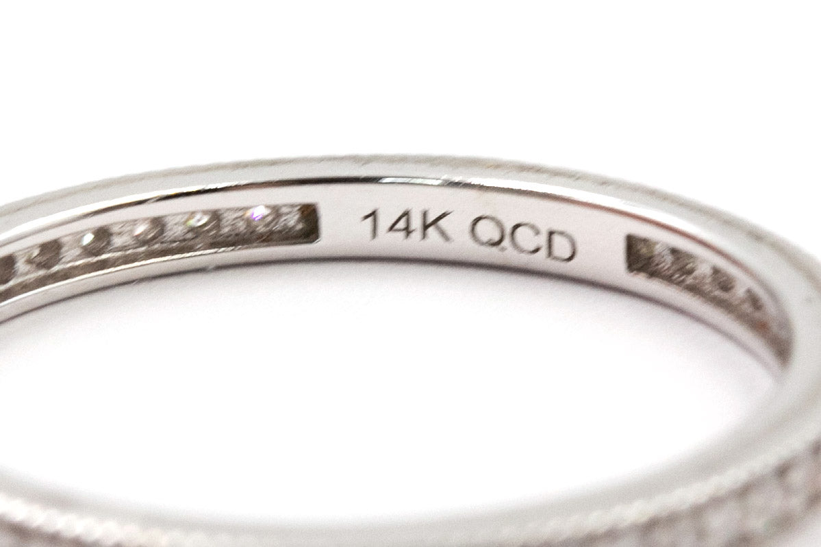 Diamond Eternity Band Ring Stack - 14k White Gold - 0.77ctw