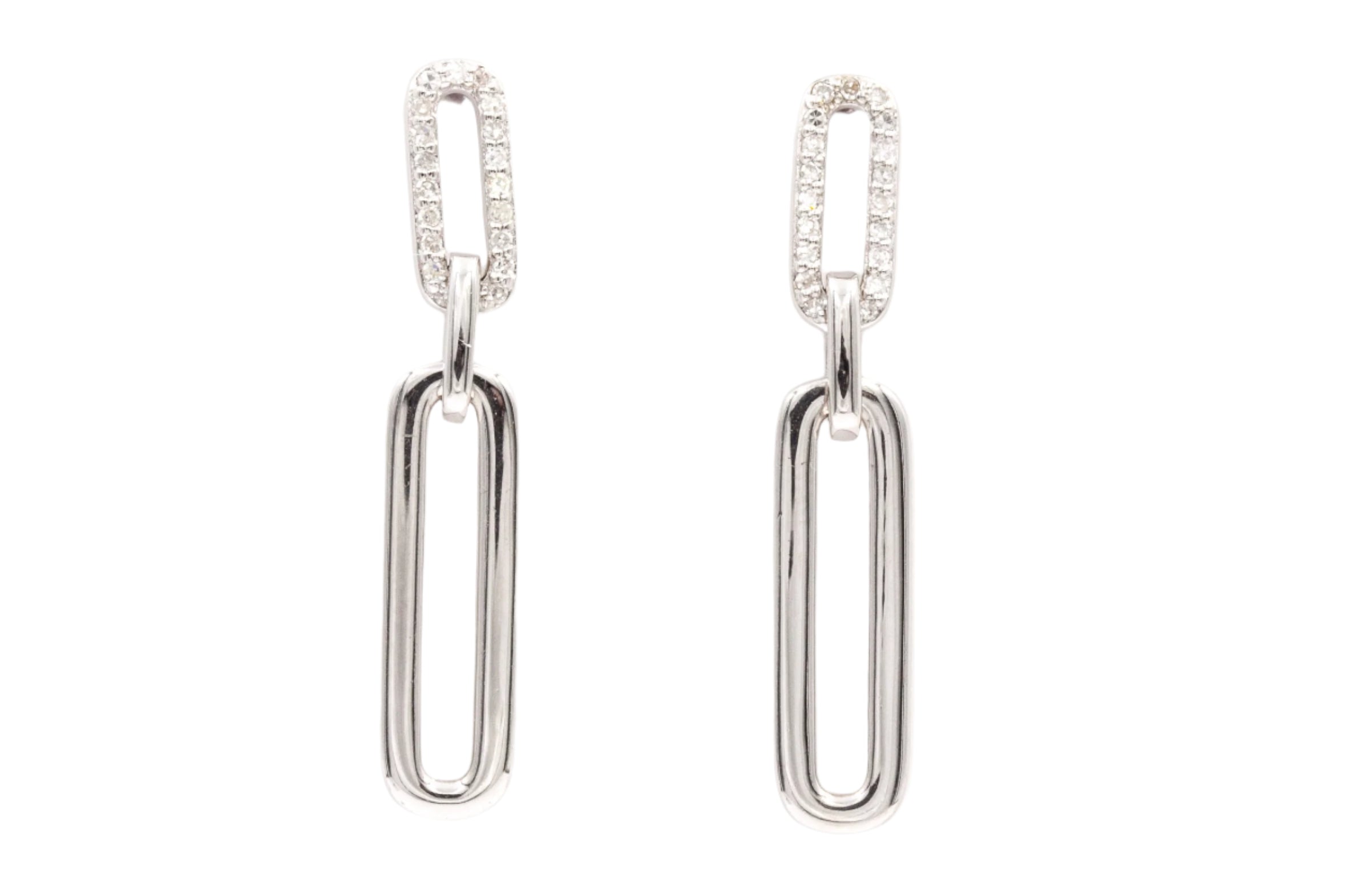 Diamond Drop Earrings - Sterling Silver - 0.15ctw