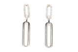 Diamond Drop Earrings - Sterling Silver - 0.15ctw