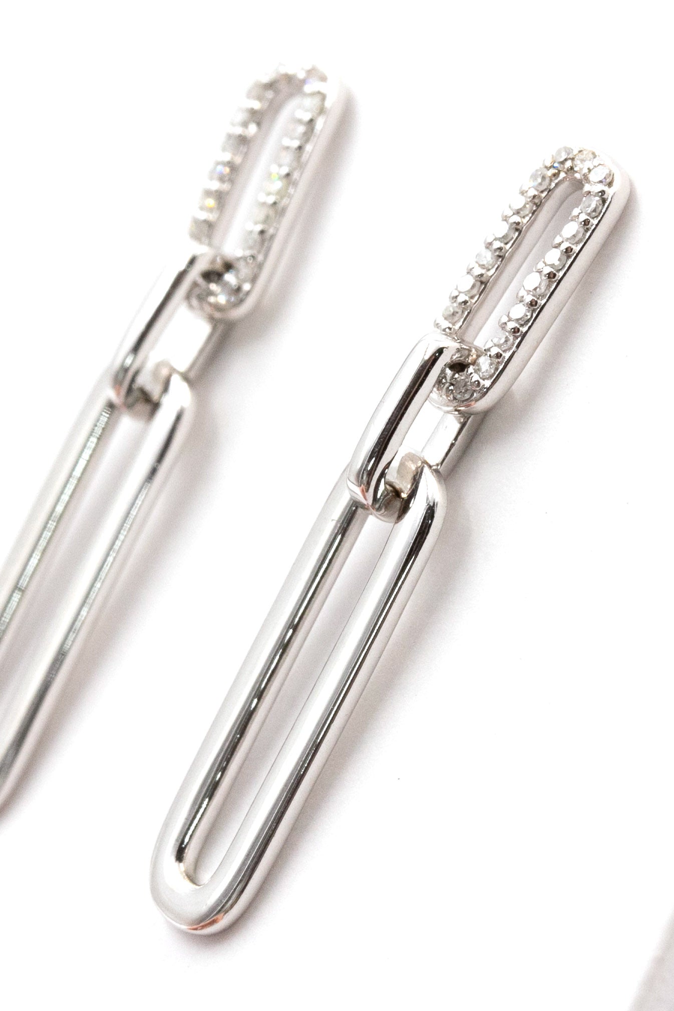 Diamond Drop Earrings - Sterling Silver - 0.15ctw