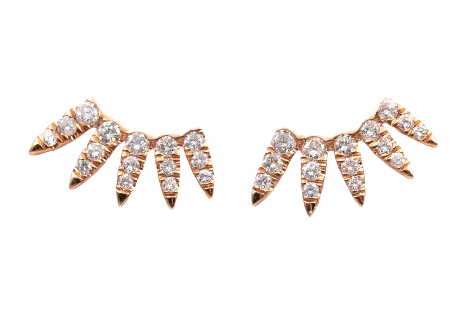 Diamond Arc Earrings - 14k Rose Gold - 0.50ctw