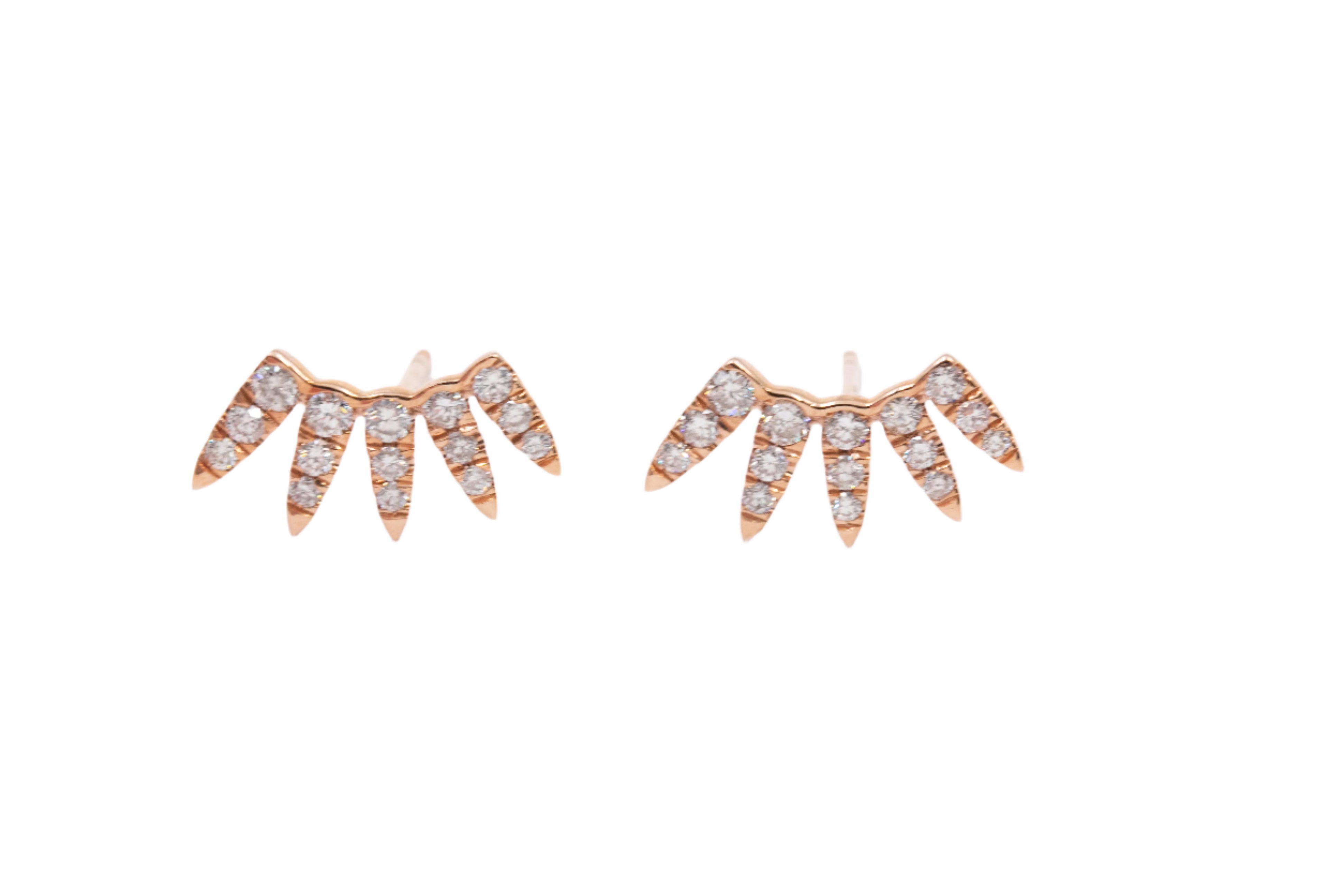 Diamond Arc Earrings - 14k Rose Gold - 0.50ctw