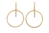 Diamond Geometric Circle Earrings - 14k Yellow Gold - 0.25ctw