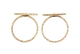 Diamond Geometric Circle Earrings - 14k Yellow Gold - 0.25ctw