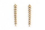 Diamond Fishtail Earrings - 14k Yellow Gold - 0.86ctw