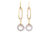 Diamond Circle Link Drop Earrings - 14k Yellow Gold - 0.75ctw
