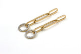 Diamond Circle Link Drop Earrings - 14k Yellow Gold - 0.75ctw