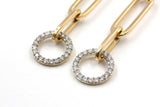 Diamond Circle Link Drop Earrings - 14k Yellow Gold - 0.75ctw