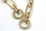 Diamond Circle Link Drop Earrings - 14k Yellow Gold - 0.75ctw