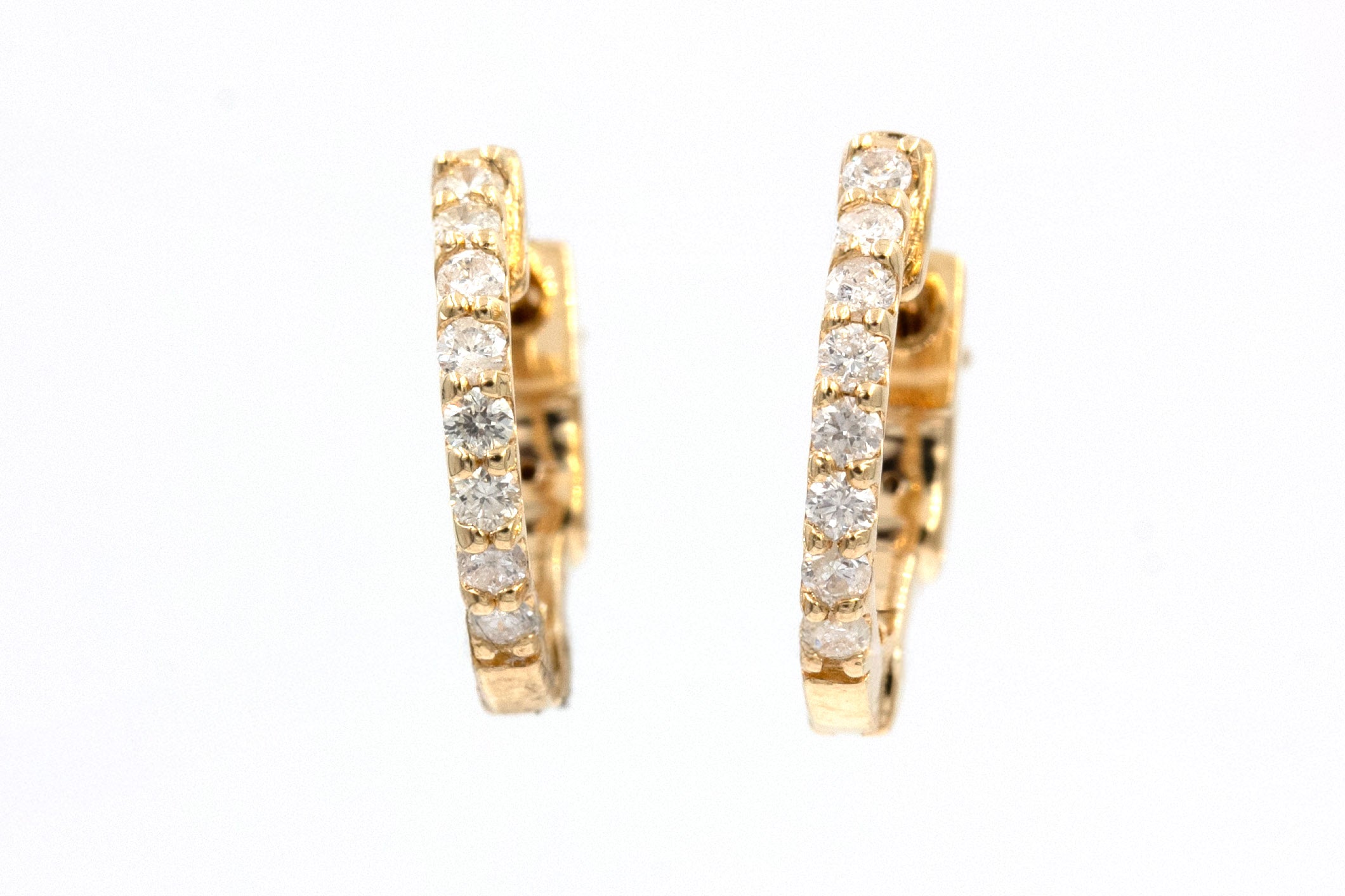 Diamond Hoop Earrings - 14k Yellow Gold - 0.25ctw