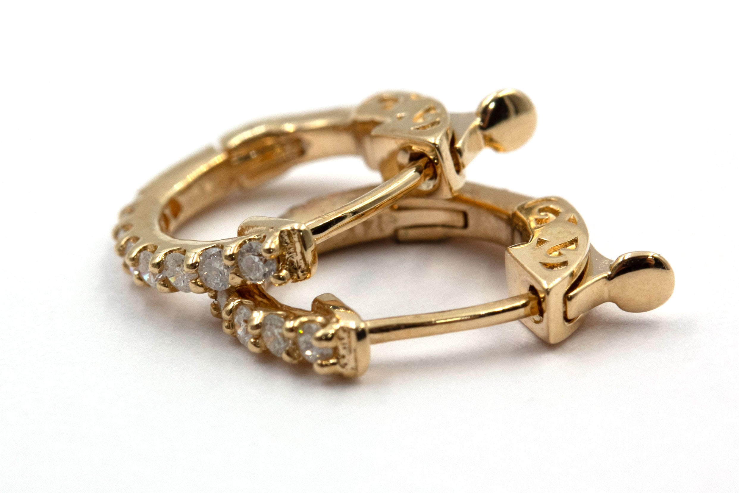 Diamond Hoop Earrings - 14k Yellow Gold - 0.25ctw