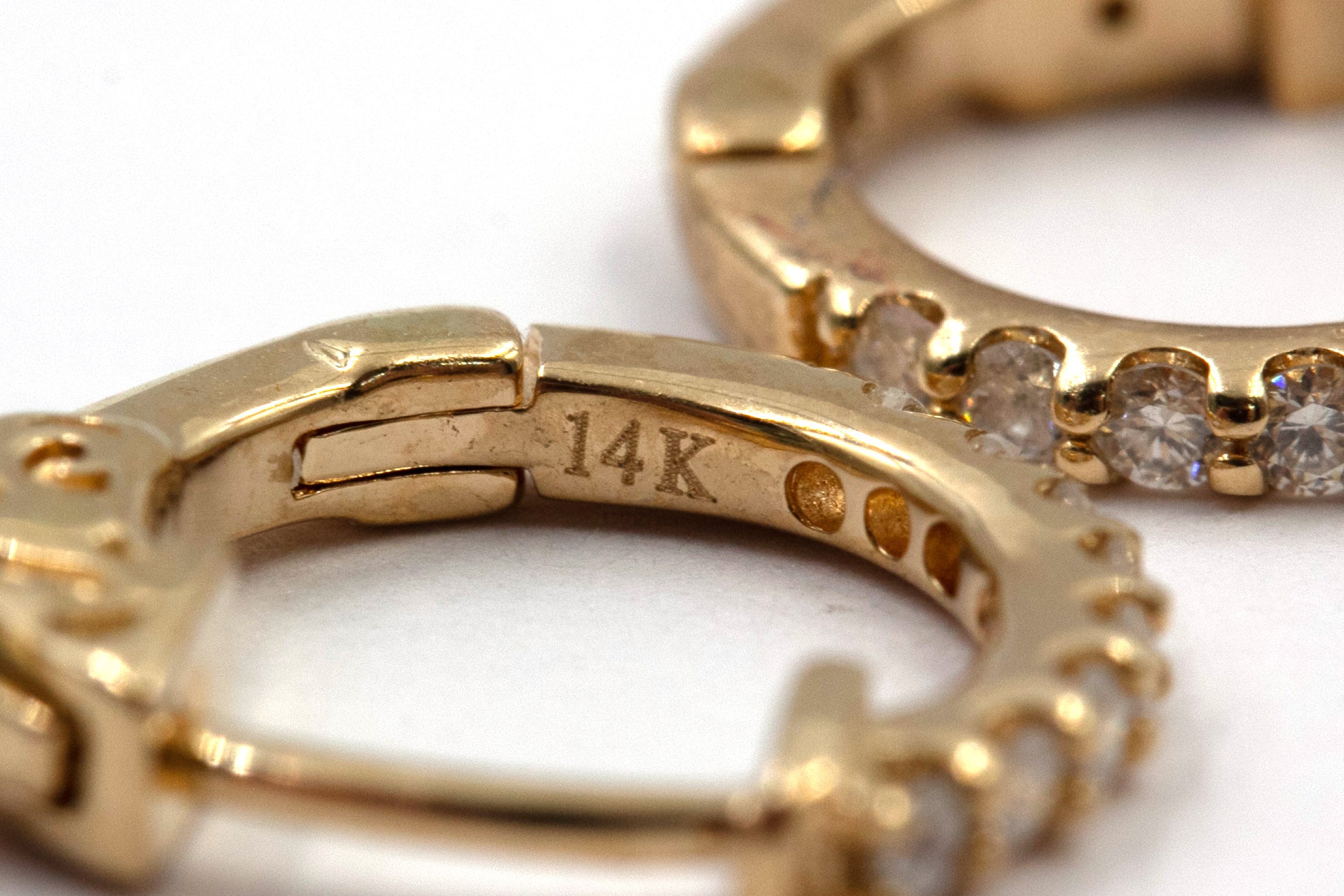 Diamond Hoop Earrings - 14k Yellow Gold - 0.25ctw