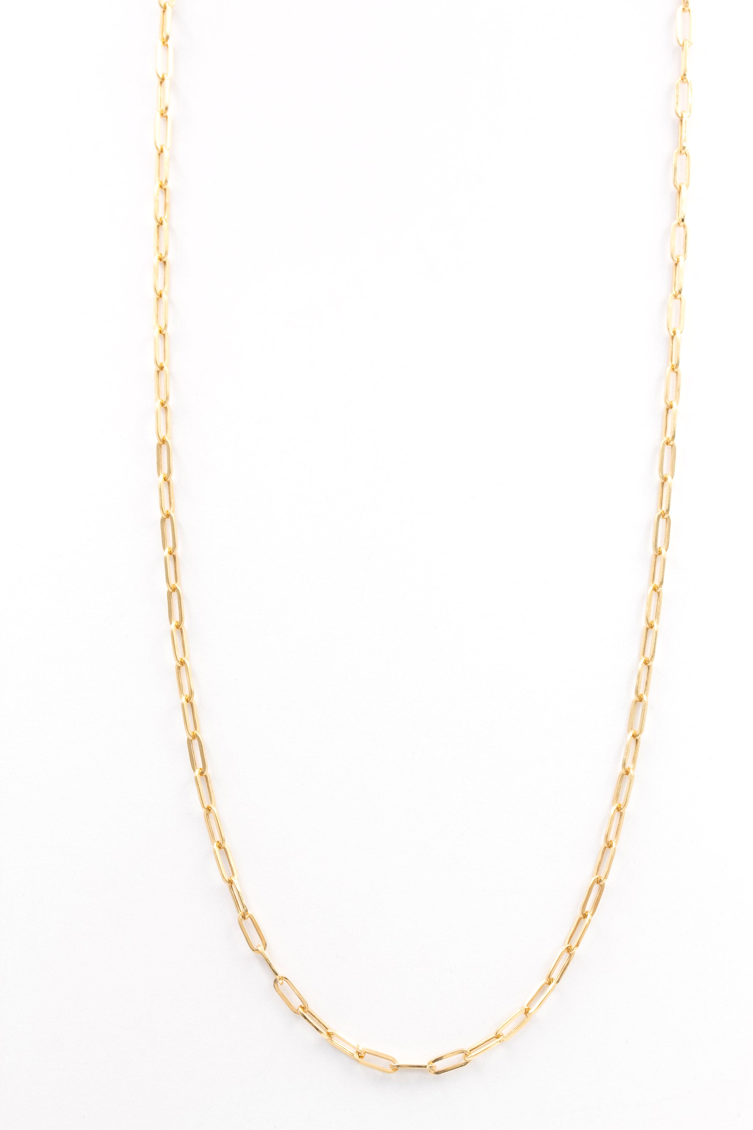 Gold Paperclip Chain Necklace - 10k Yellow Gold