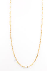 Gold Paperclip Chain Necklace - 10k Yellow Gold