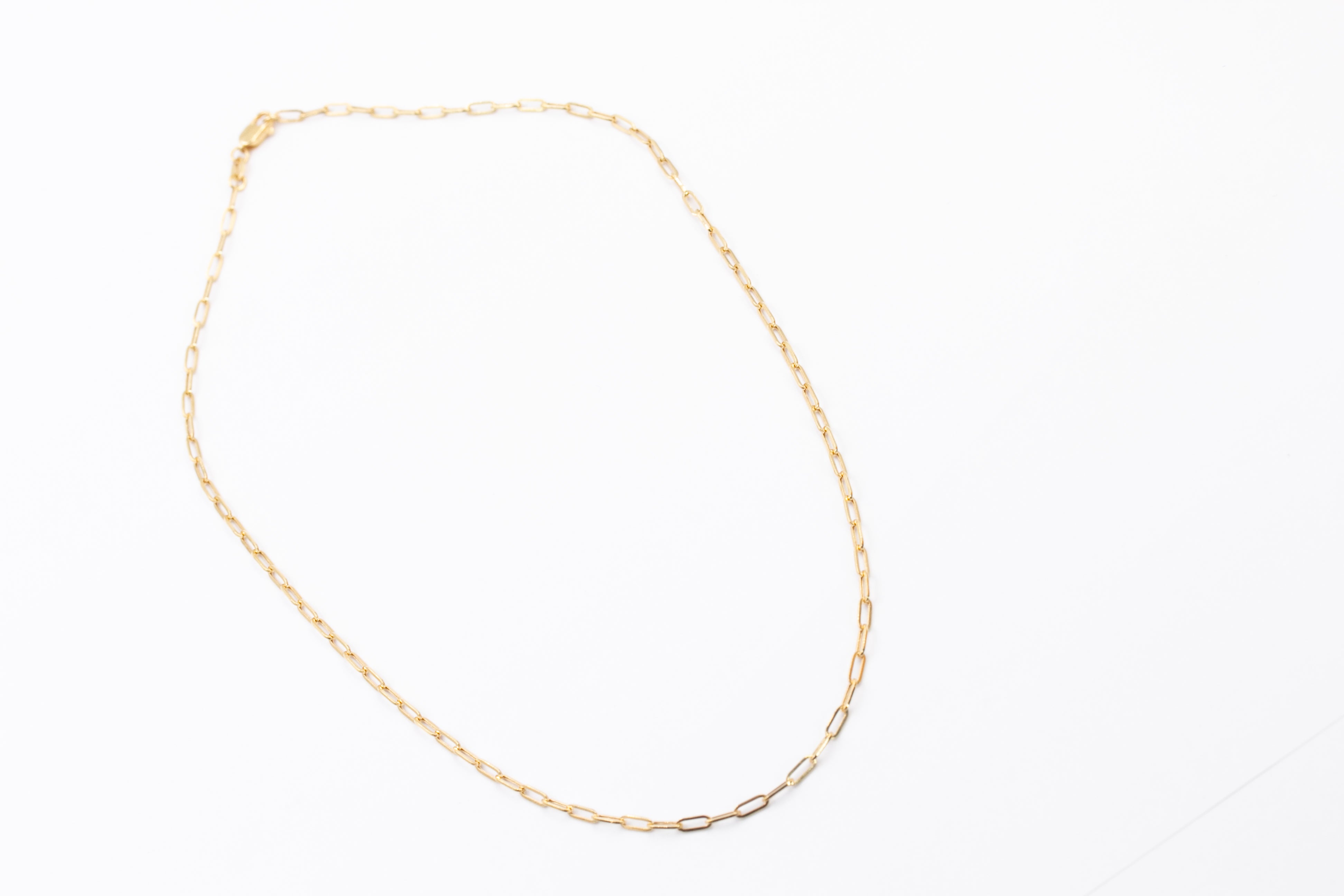 Gold Paperclip Chain Necklace - 10k Yellow Gold