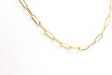 Gold Paperclip Chain Necklace - 14k Yellow Gold