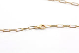 Gold Paperclip Chain Necklace - 14k Yellow Gold