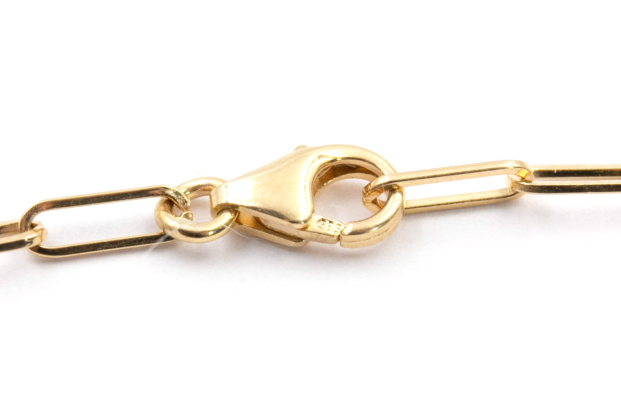 Gold Paperclip Chain Necklace - 14k Yellow Gold