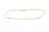 Dainty Paperclip Chain Bracelet - 14k Yellow Gold