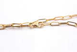 Dainty Paperclip Chain Bracelet - 14k Yellow Gold