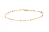 Dainty Paperclip Chain Bracelet - 10k Yellow Gold