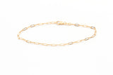 Dainty Paperclip Chain Bracelet - 10k Yellow Gold