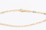 Dainty Paperclip Chain Bracelet - 10k Yellow Gold