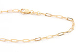 Dainty Paperclip Chain Bracelet - 10k Yellow Gold