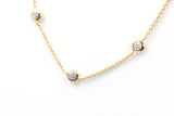 Lab Diamond Station Necklace - Silver Vermeil - 0.07ctw