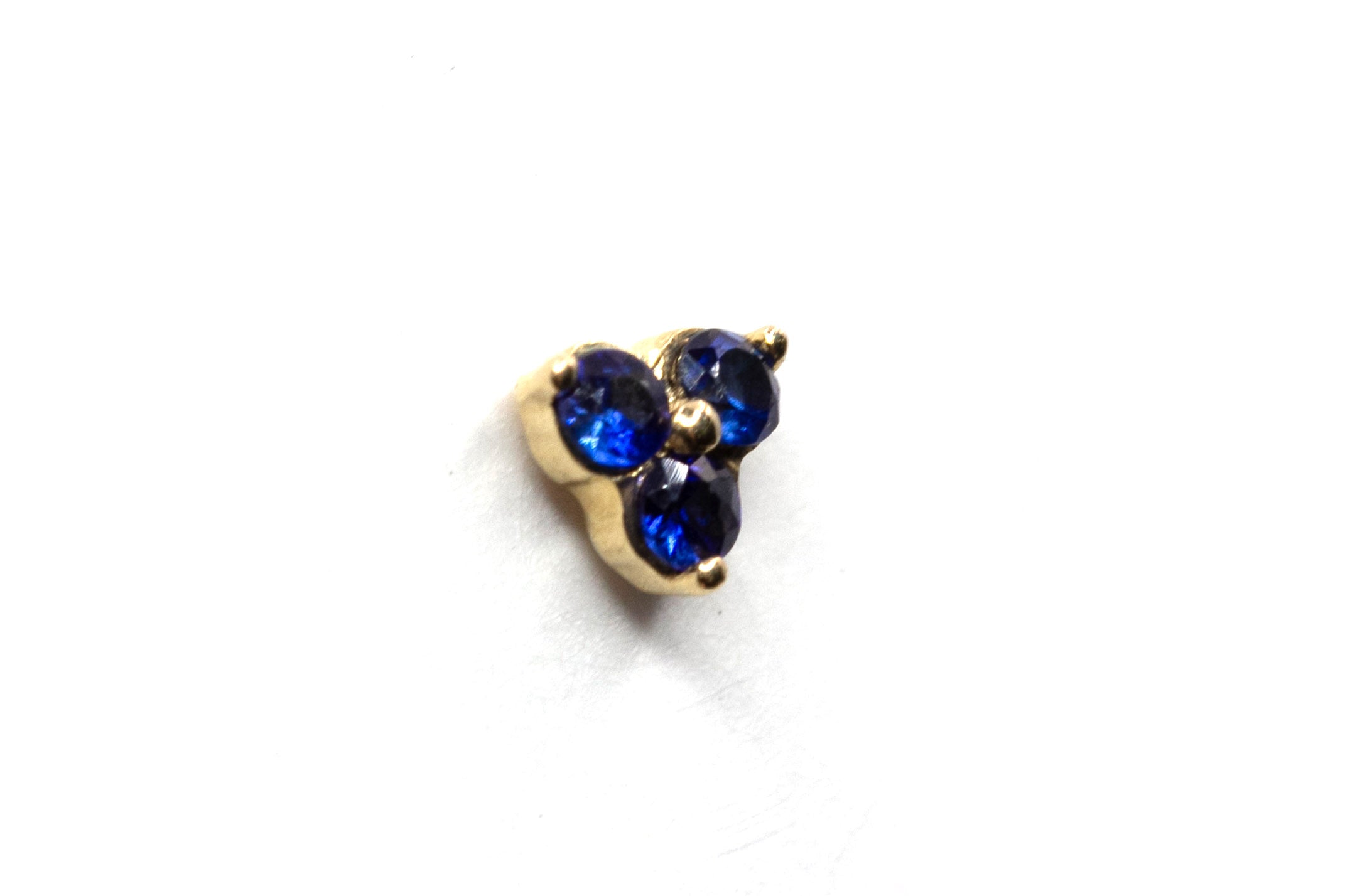 Sapphire Cluster Stud Earrings - 14k Yellow Gold