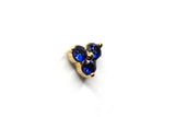 Sapphire Cluster Stud Earrings - 14k Yellow Gold