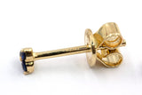 Sapphire Cluster Stud Earrings - 14k Yellow Gold