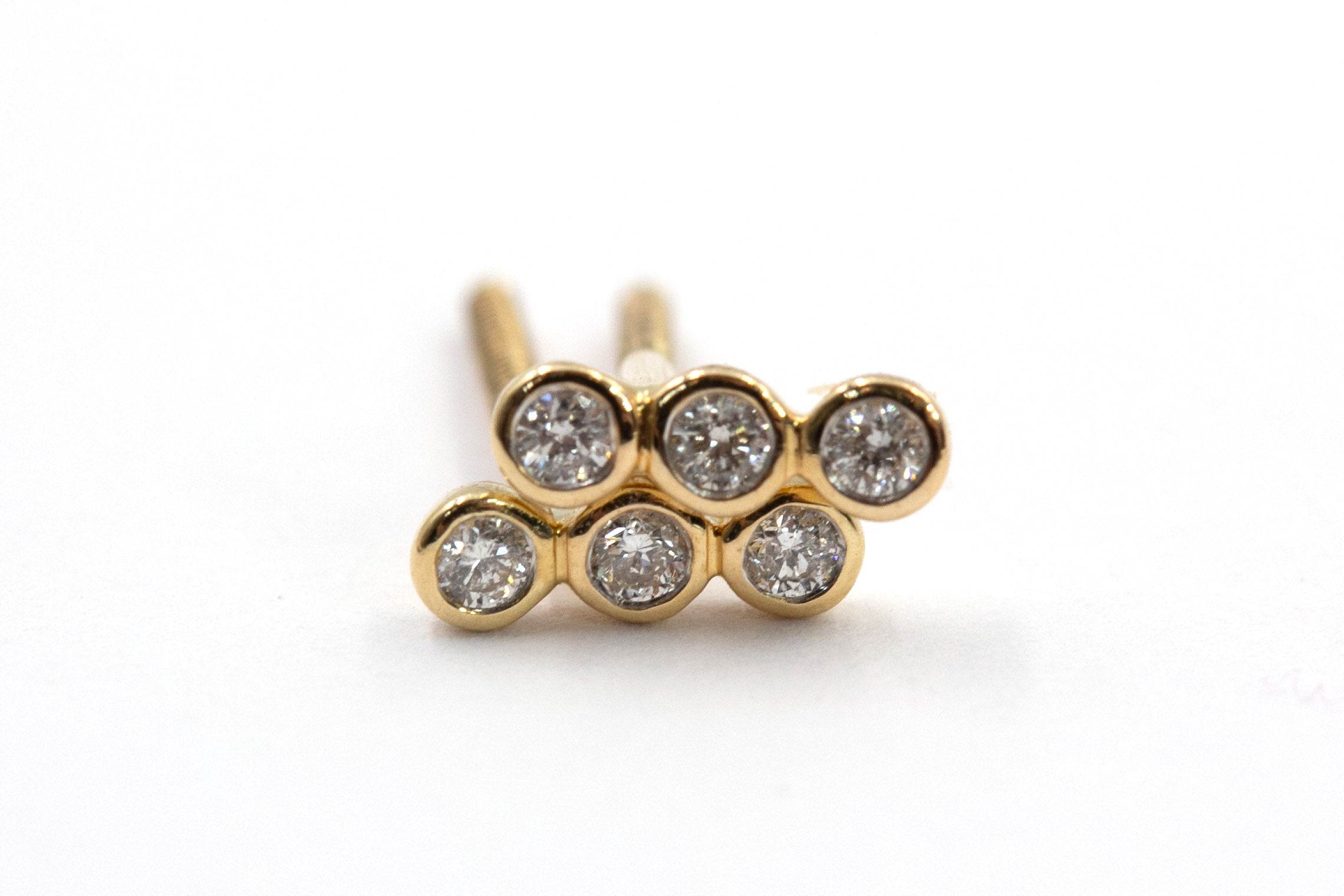 Diamond Drop Studs - 14k Yellow Gold - 0.08ctw