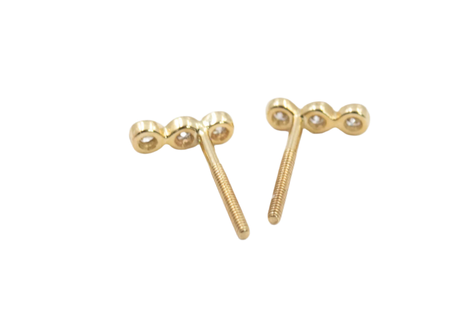 Diamond Drop Studs - 14k Yellow Gold - 0.08ctw