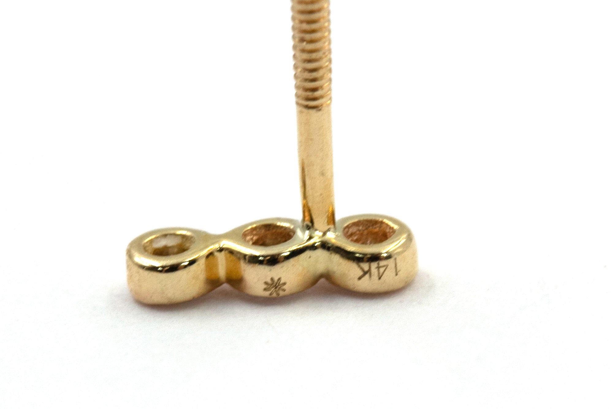 Diamond Drop Studs - 14k Yellow Gold - 0.08ctw