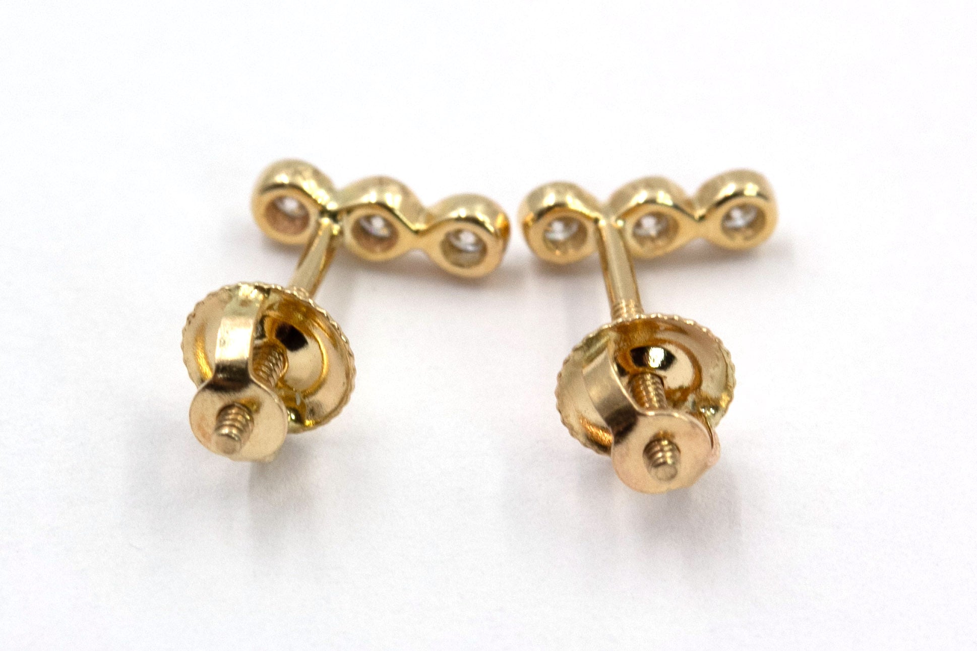 Diamond Drop Studs - 14k Yellow Gold - 0.08ctw