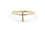 Diamond Cross Ring - 10k Yellow Gold - 0.050ctw