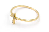 Diamond Cross Ring - 10k Yellow Gold - 0.050ctw