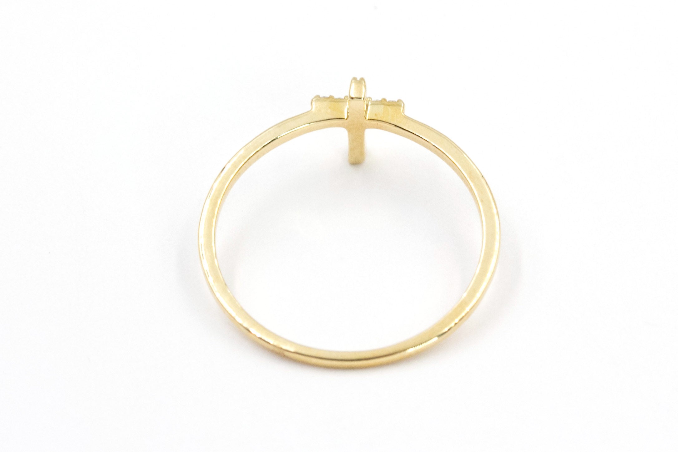 Diamond Cross Ring - 10k Yellow Gold - 0.050ctw