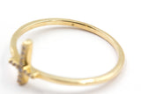 Diamond Cross Ring - 10k Yellow Gold - 0.050ctw
