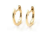 Gold Huggie Earrings - 14k Yellow Gold - 11mm