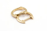 Gold Huggie Earrings - 14k Yellow Gold - 11mm
